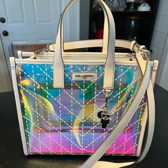 Karl Lagerfeld iridescent tote clear Pretty